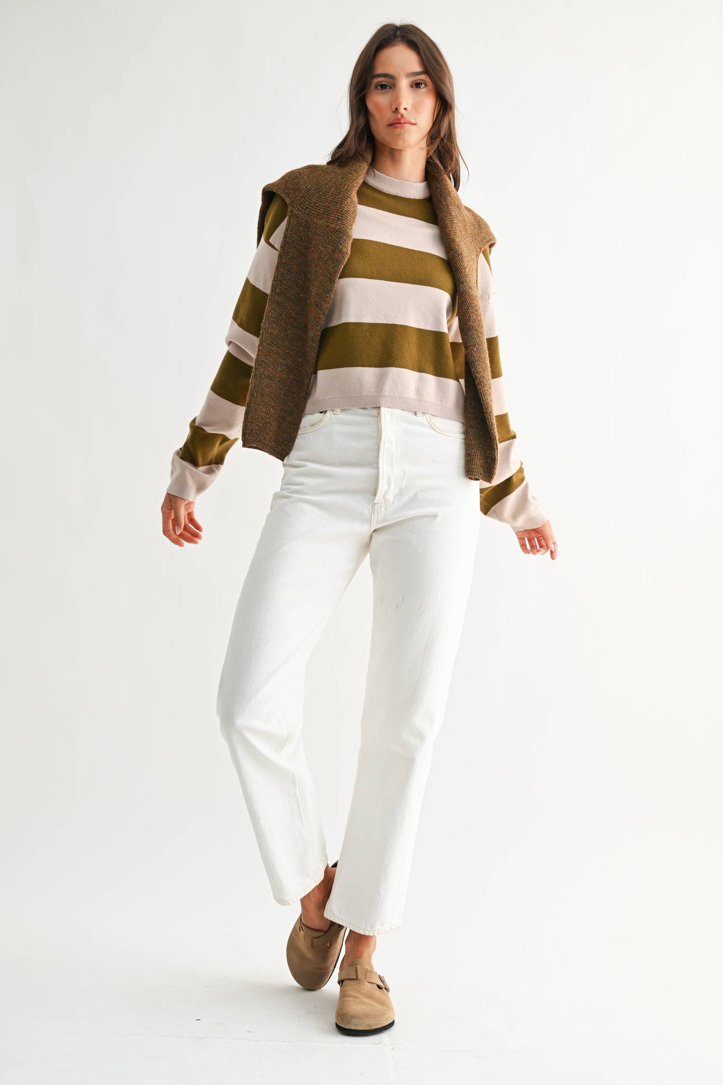 Bold Striped Round Neck Sweater