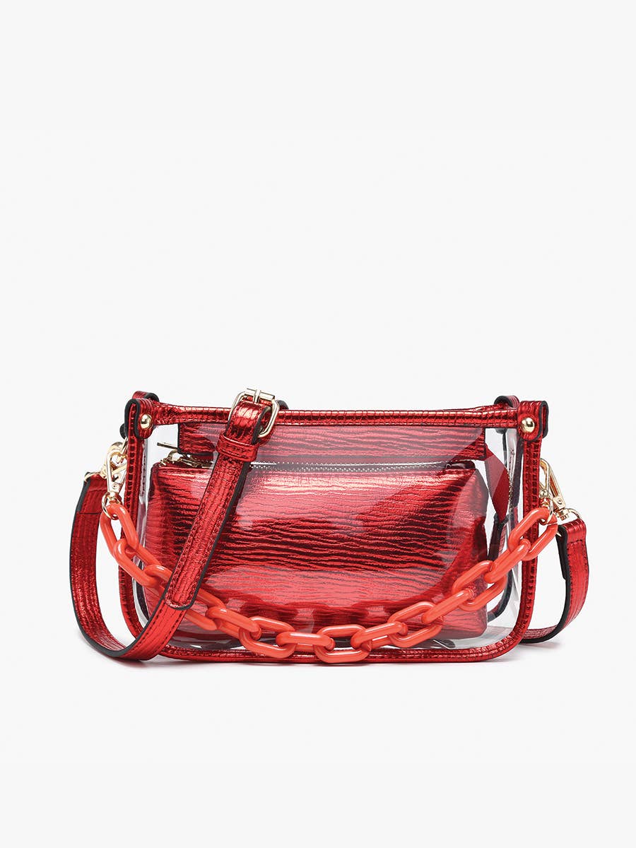 Jessica Clear Crossbody with Chain