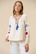 Load image into Gallery viewer, Embroidered Long Sleeve Peasant Blouse
