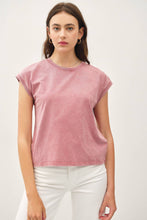 Load image into Gallery viewer, Basic Acid Wash Cap Sleeve Top
