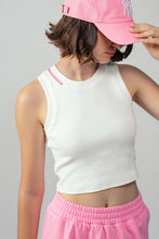 Load image into Gallery viewer, Zigzag Stitch Detail RibbedTank Top
