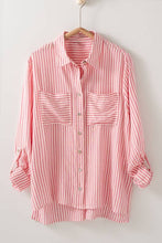 Load image into Gallery viewer, Relaxed Fit Vertical Striped Button Down Shirt
