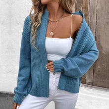 Load image into Gallery viewer, Ribbed Zip Up Cardigan Jacket
