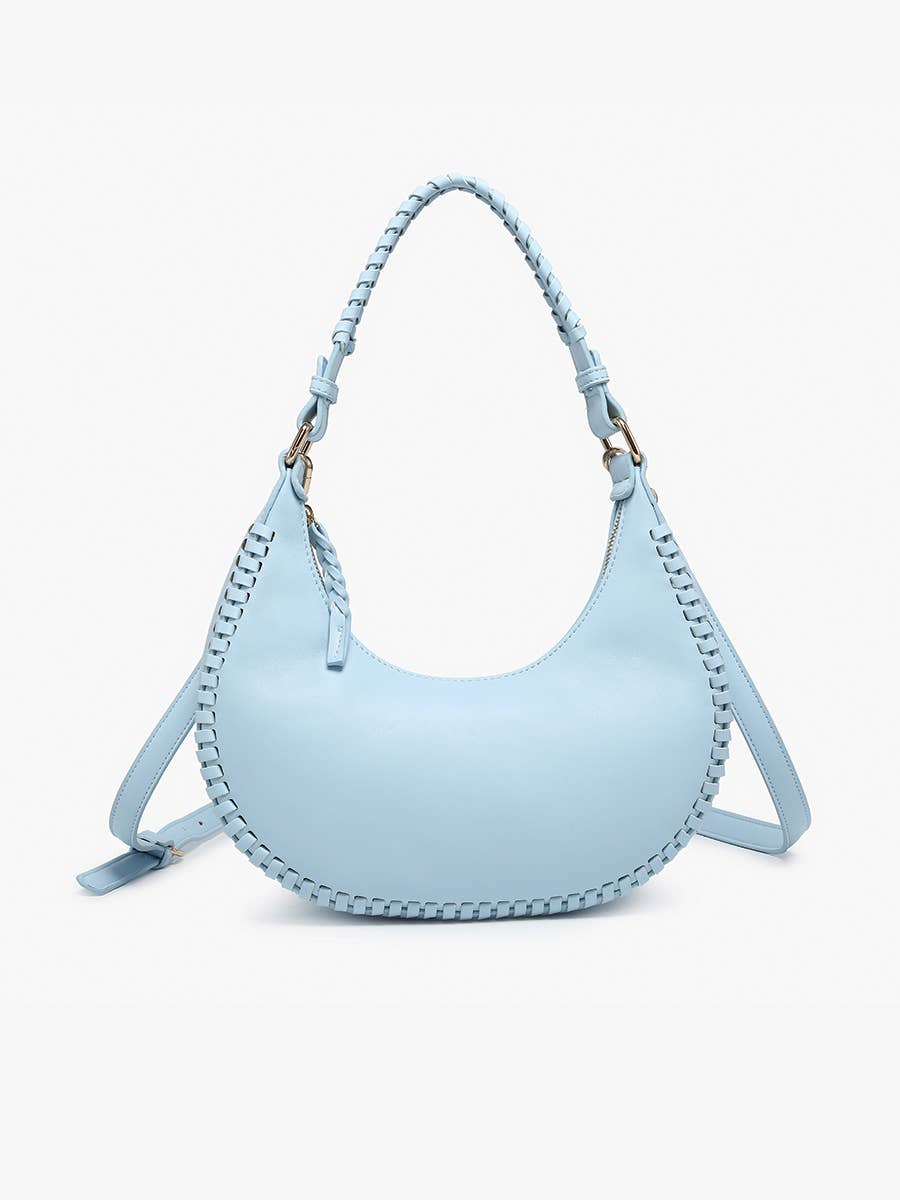 Aria Whipstitch Crescent Shoulder Bag