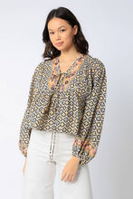 Load image into Gallery viewer, Double Tie Front Peasant Top
