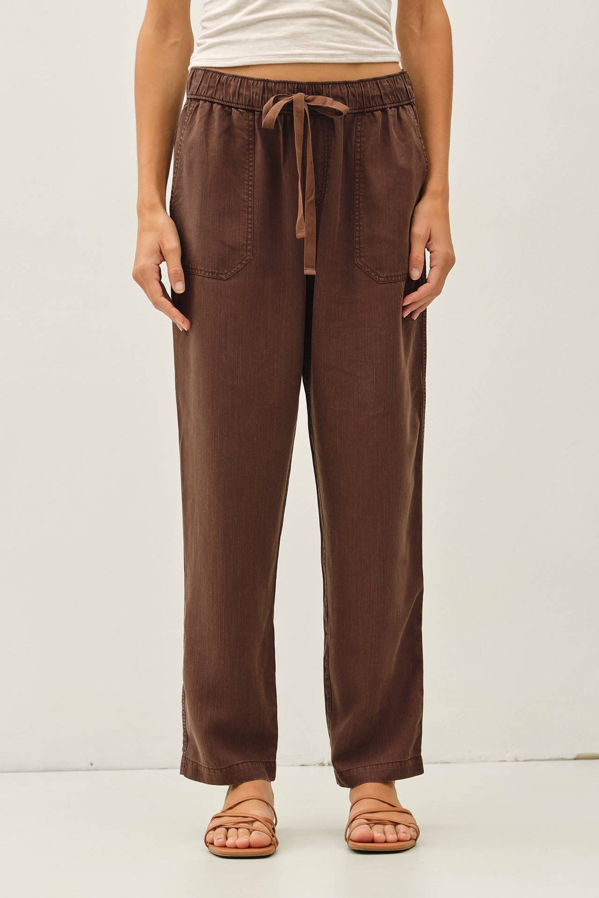 Slim Fit Tencel Ankle Pants