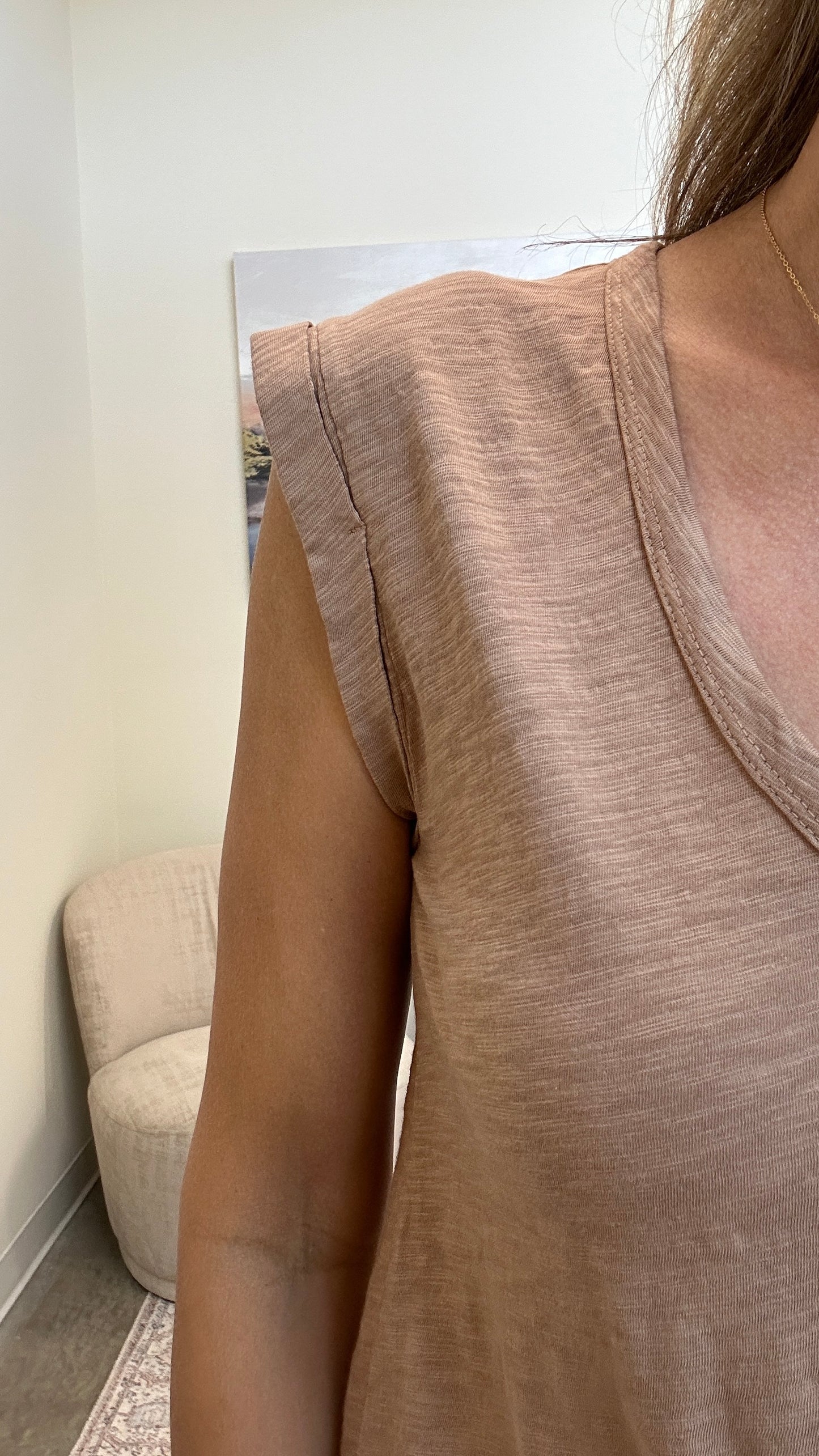 Slub Knit Sleeveless Cotton Top