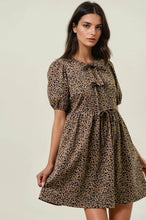 Load image into Gallery viewer, Triple Bow Front Animal Print Dress
