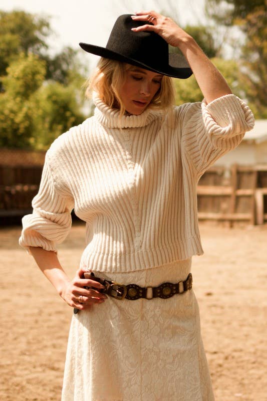 Textured Turtle Neck Sweater