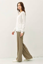 Load image into Gallery viewer, V-Neck Cotton Slub Sweater
