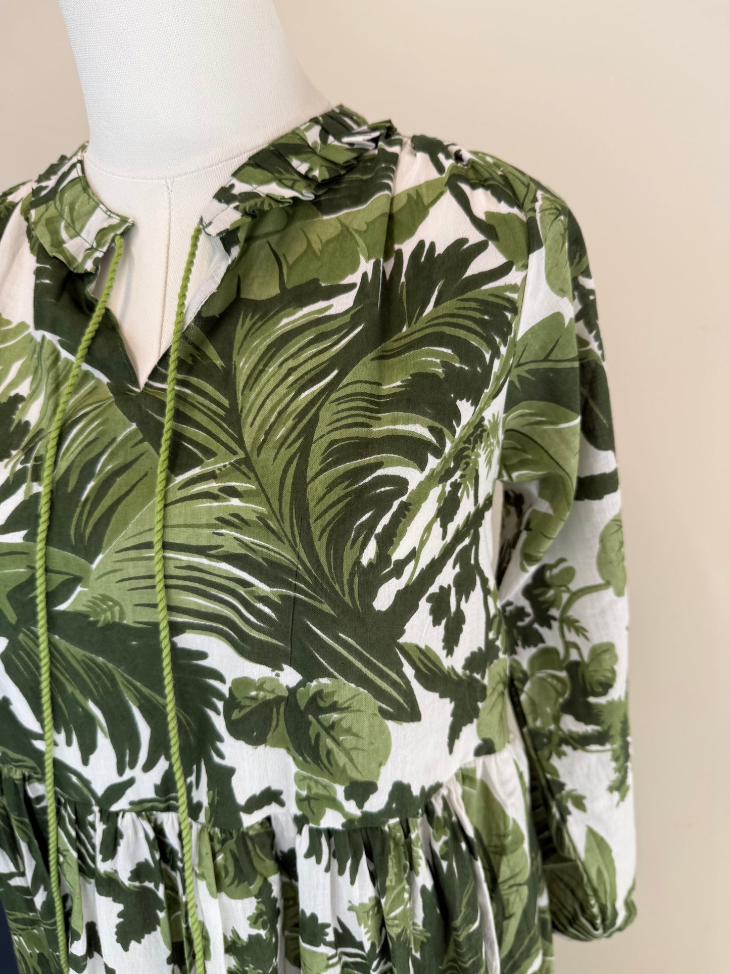 The Ann Dress- Green Palms