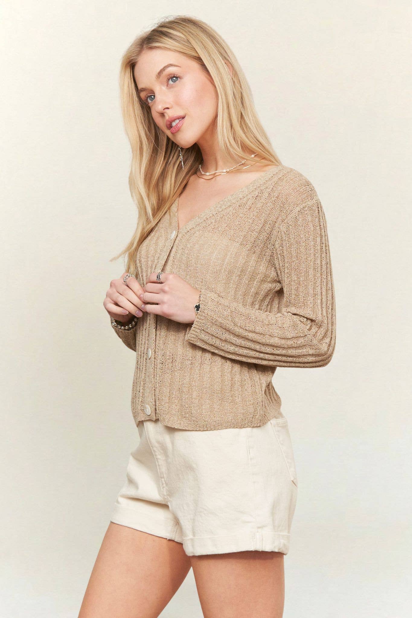 Lightweight Knit Button Cardigan Sweater
