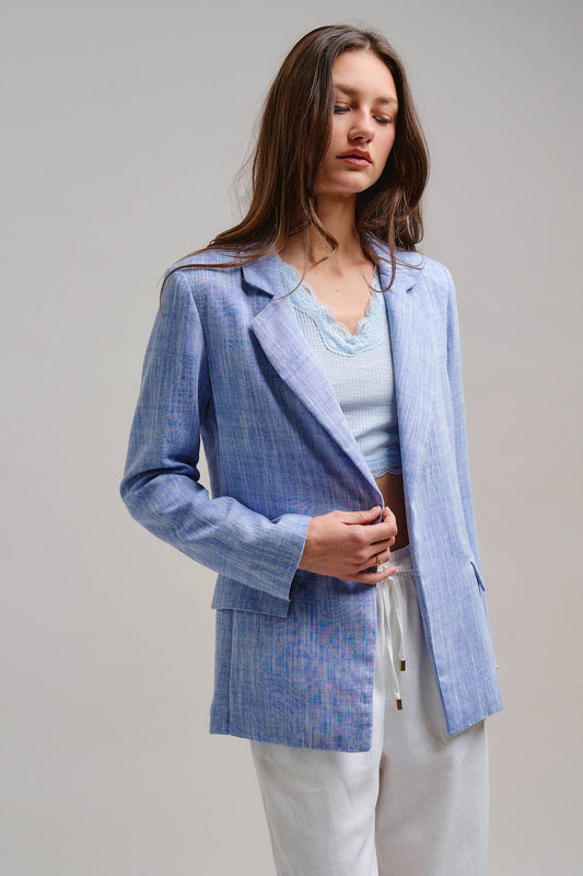Linen Blend Slouchy Blazer