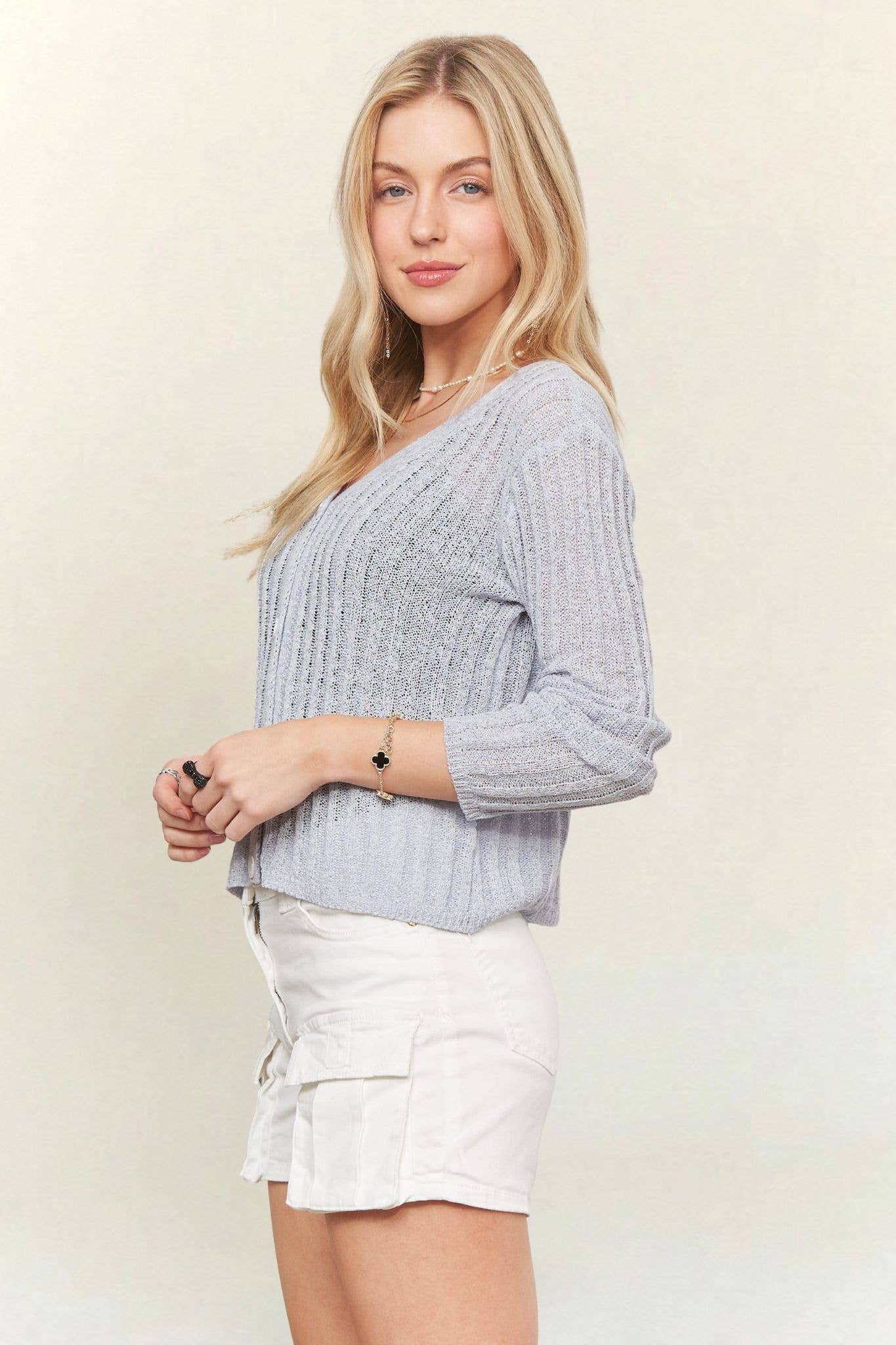 Lightweight Knit Button Cardigan Sweater