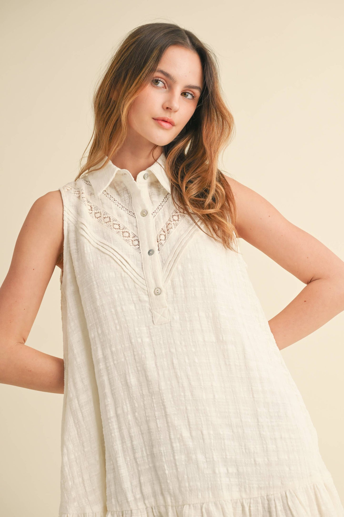 Sleeveless Ruffle Mini Dress