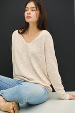Load image into Gallery viewer, V-Neck Cotton Slub Sweater

