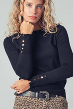 Load image into Gallery viewer, Polished Button Cuff Slim Knit Top
