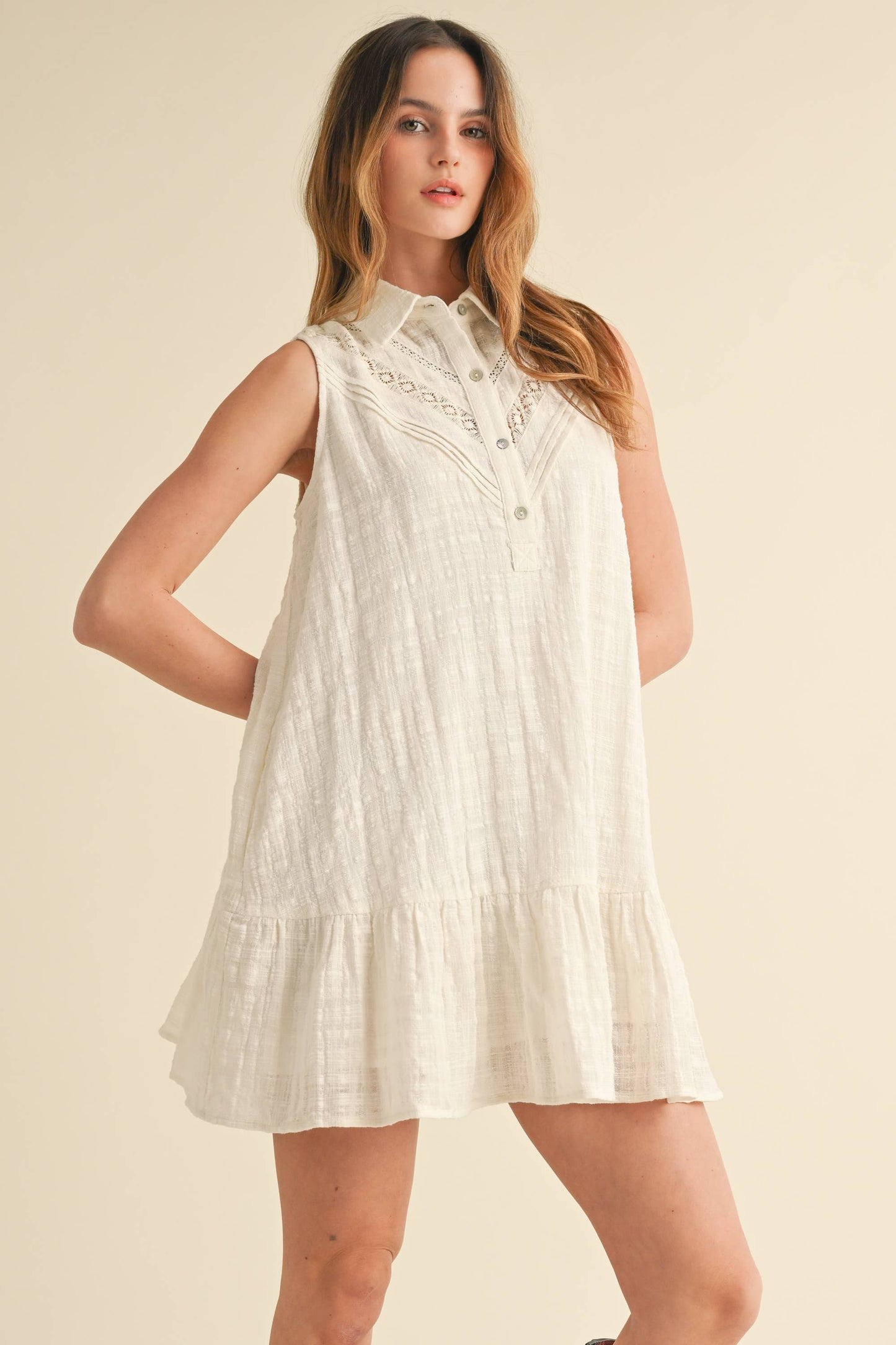 Sleeveless Ruffle Mini Dress