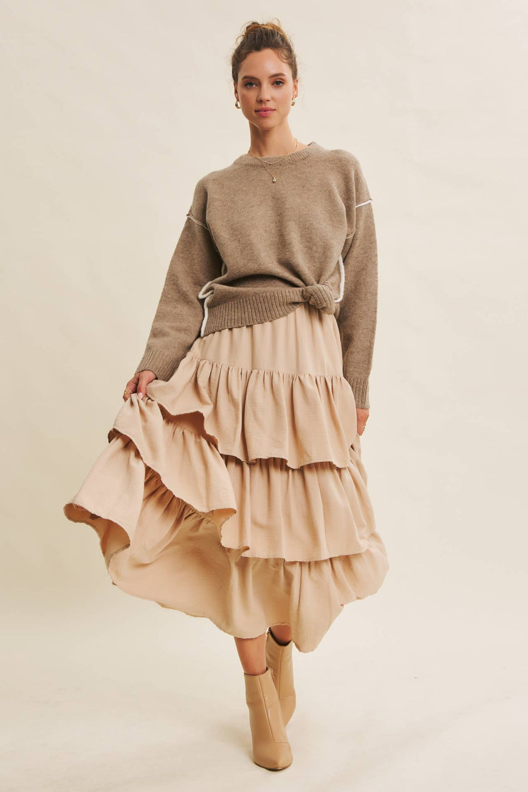 Exposed Contrast Seam Sweater