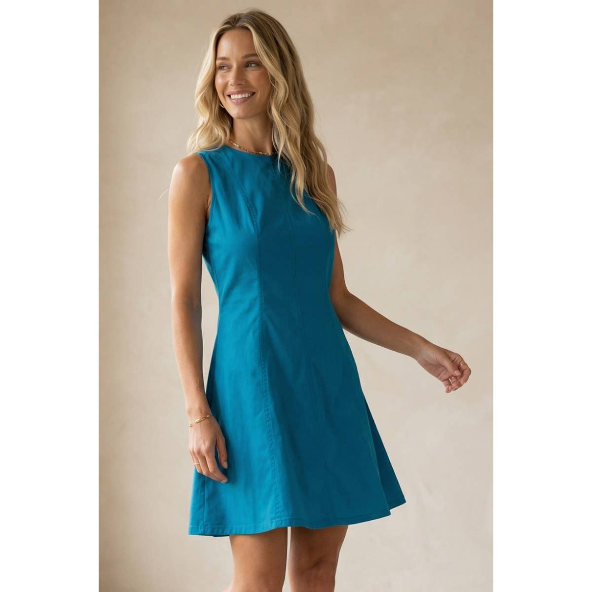 High Neck Skater Flare Dress