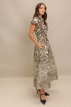 Load image into Gallery viewer, Dropped Shoulder Cinched Waist Shirt Dress
