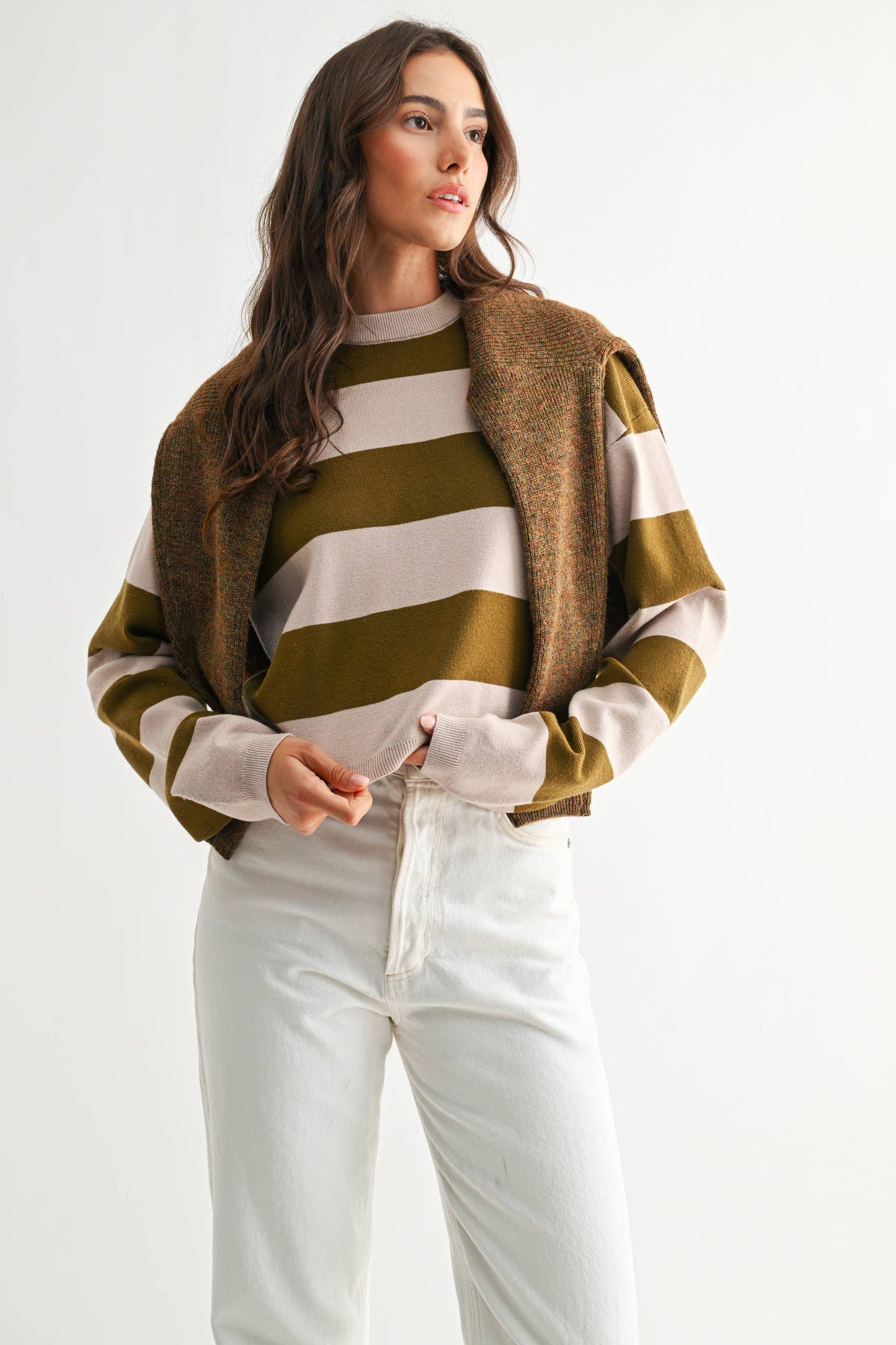 Bold Striped Round Neck Sweater