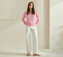 Load image into Gallery viewer, Two Tone Boucle Front Pocket Sweater

