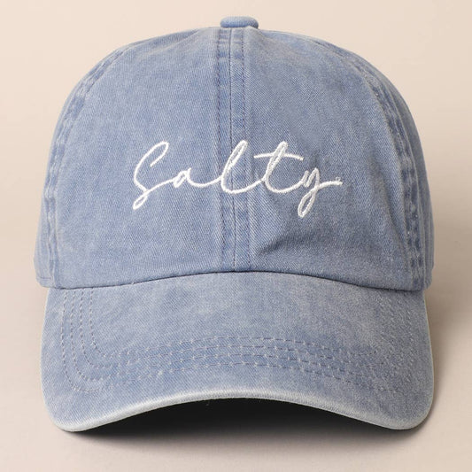Blue Salty Embroidery Baseball Cap