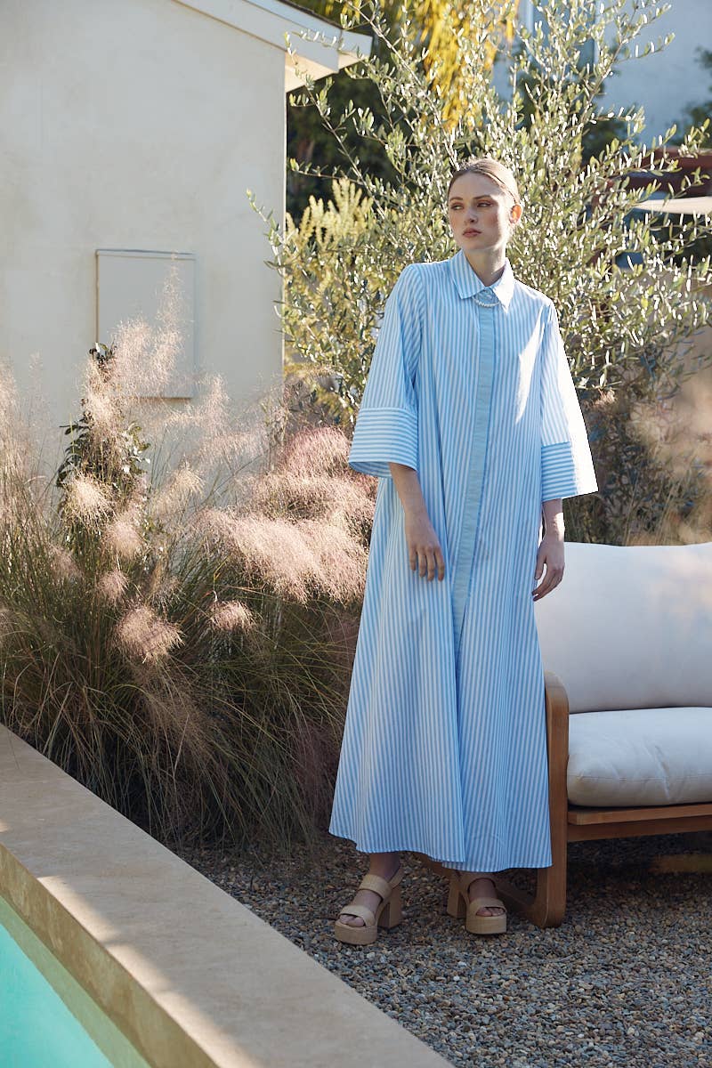 Striped Relaxed Fit Shirt Maxi Dress