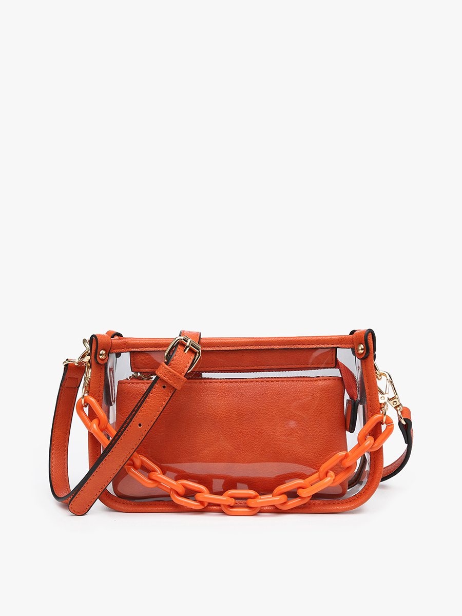 Jessica Clear Crossbody with Chain