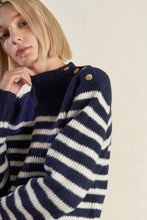 Load image into Gallery viewer, Button Shoulder Striped Sweater
