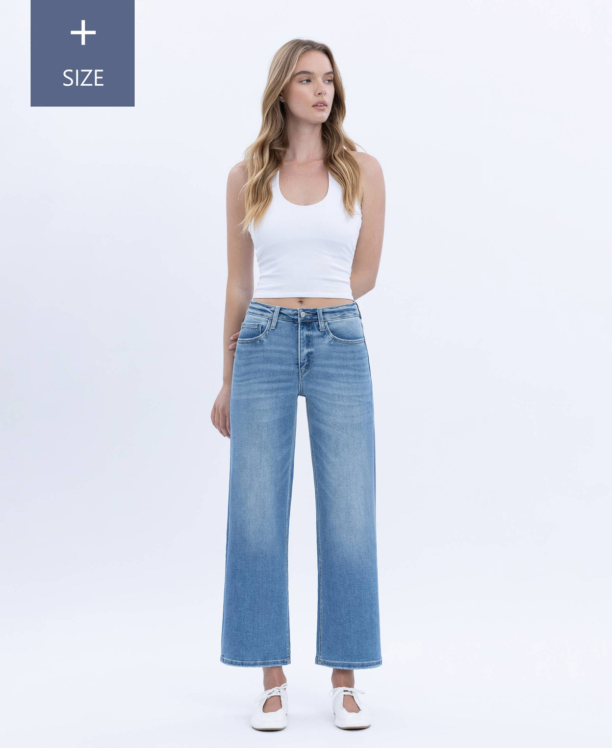 TC High Rise Wide Leg Jeans- Plus