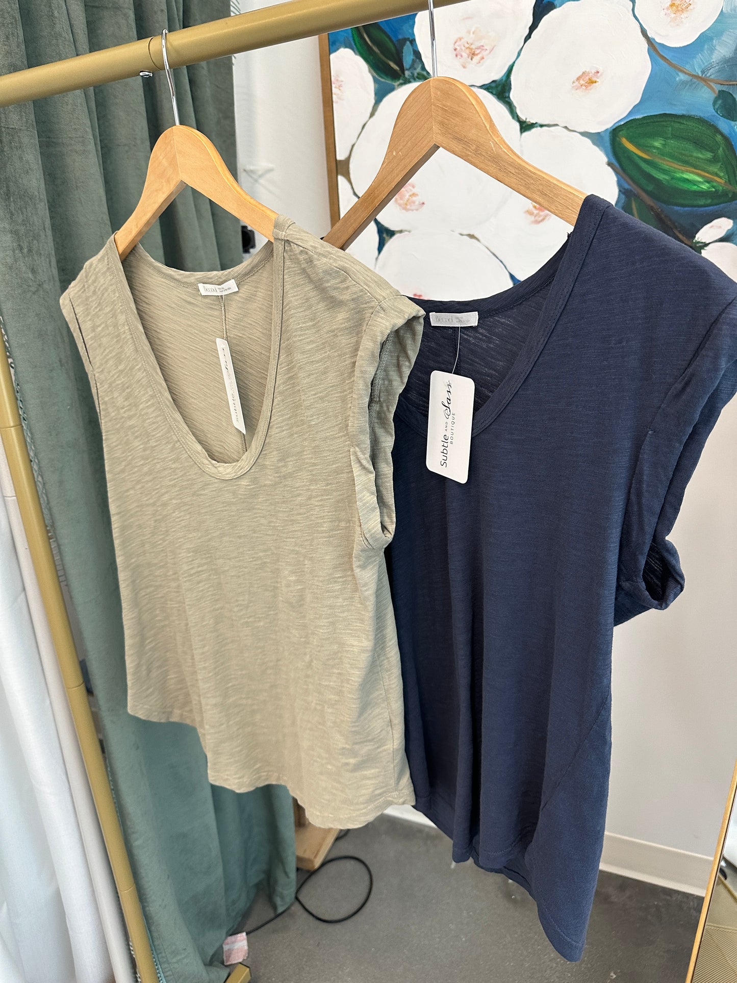 Slub Knit Sleeveless Cotton Top