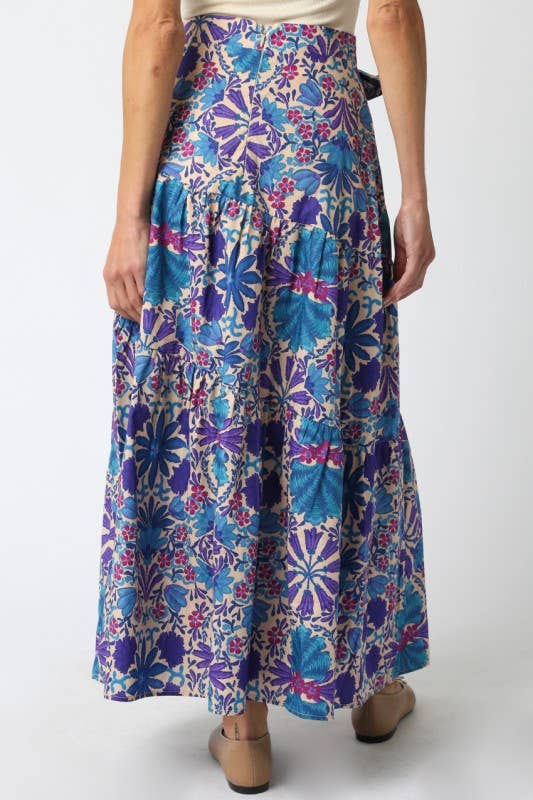 Rental- Olivaceous Flounce Hem Maxi Skirt