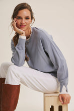 Load image into Gallery viewer, Two Tone Contrast Cuff Lightweight Sweater
