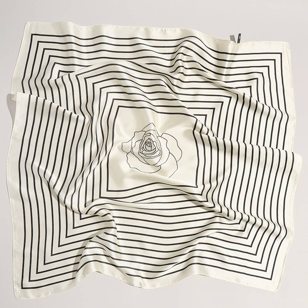 Silky Rose Print Scarf