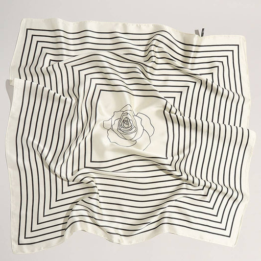 Silky Rose Print Scarf