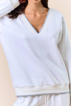 Load image into Gallery viewer, V-Neck Varsity Trim Sweatshirt
