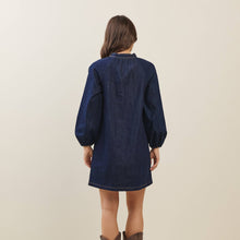 Load image into Gallery viewer, Denim Bow Front Mini Dress
