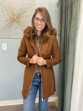 Load image into Gallery viewer, Structured Faux Leather Trim Coat
