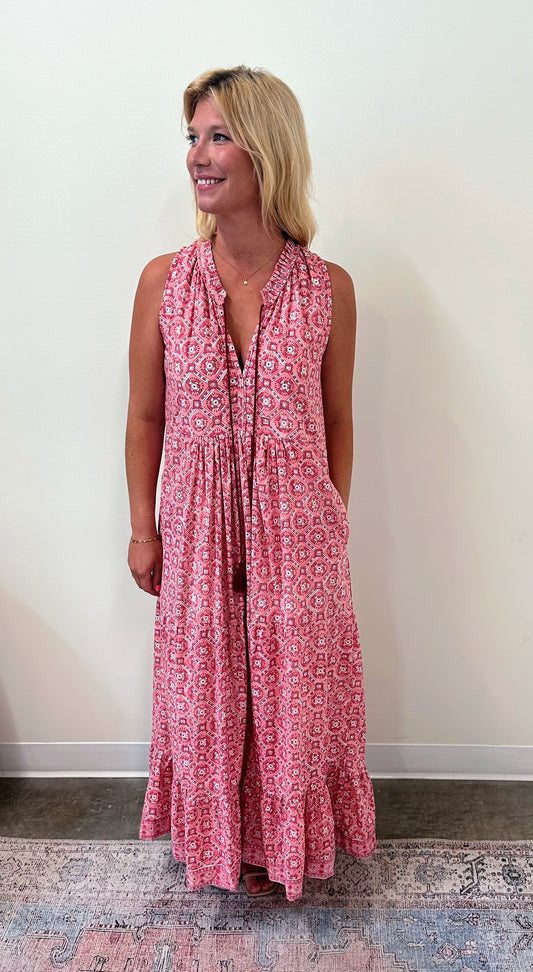 The Celia Dress- Pink Medallion