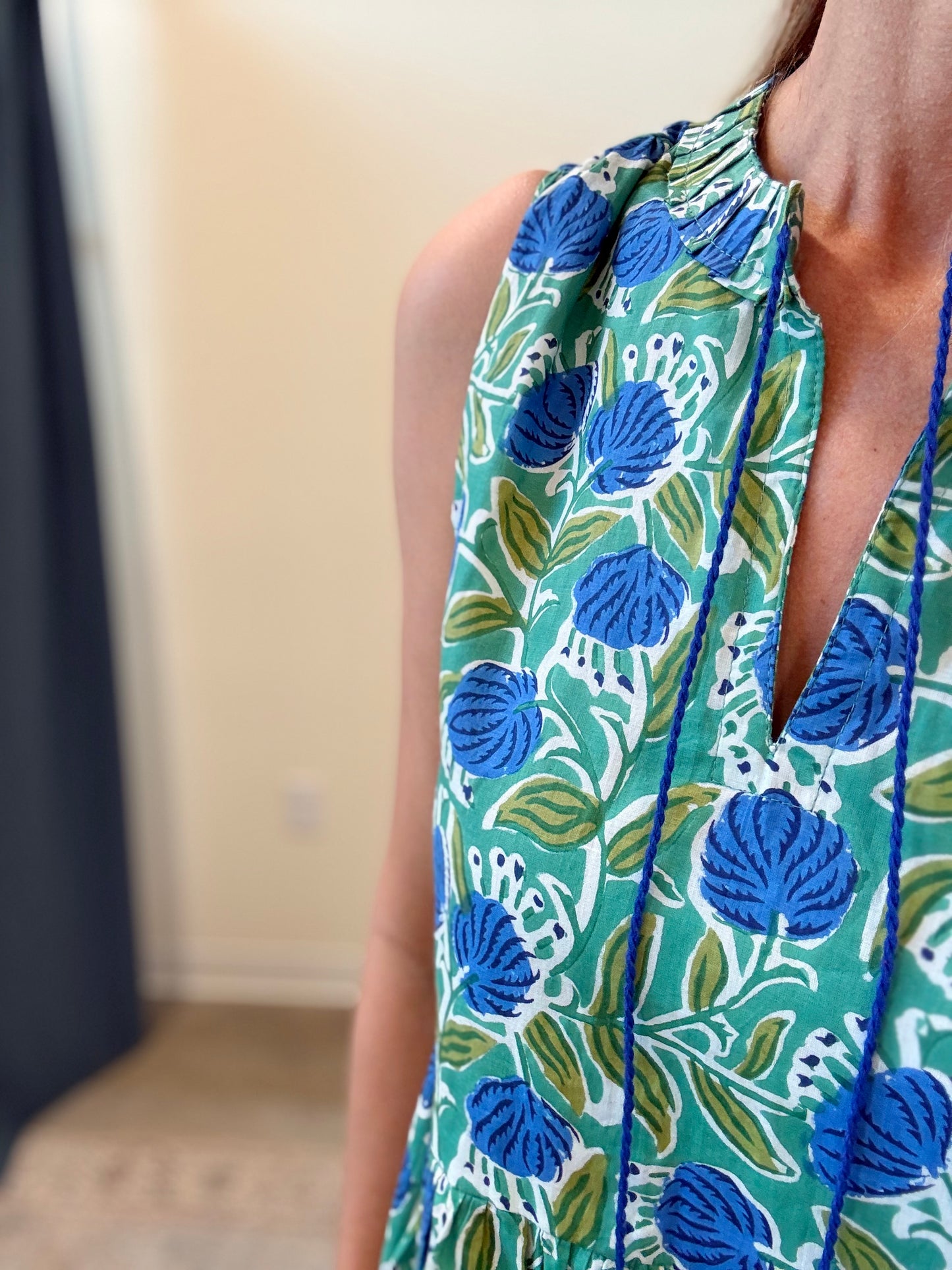 The Celia Dress- Green/Blue