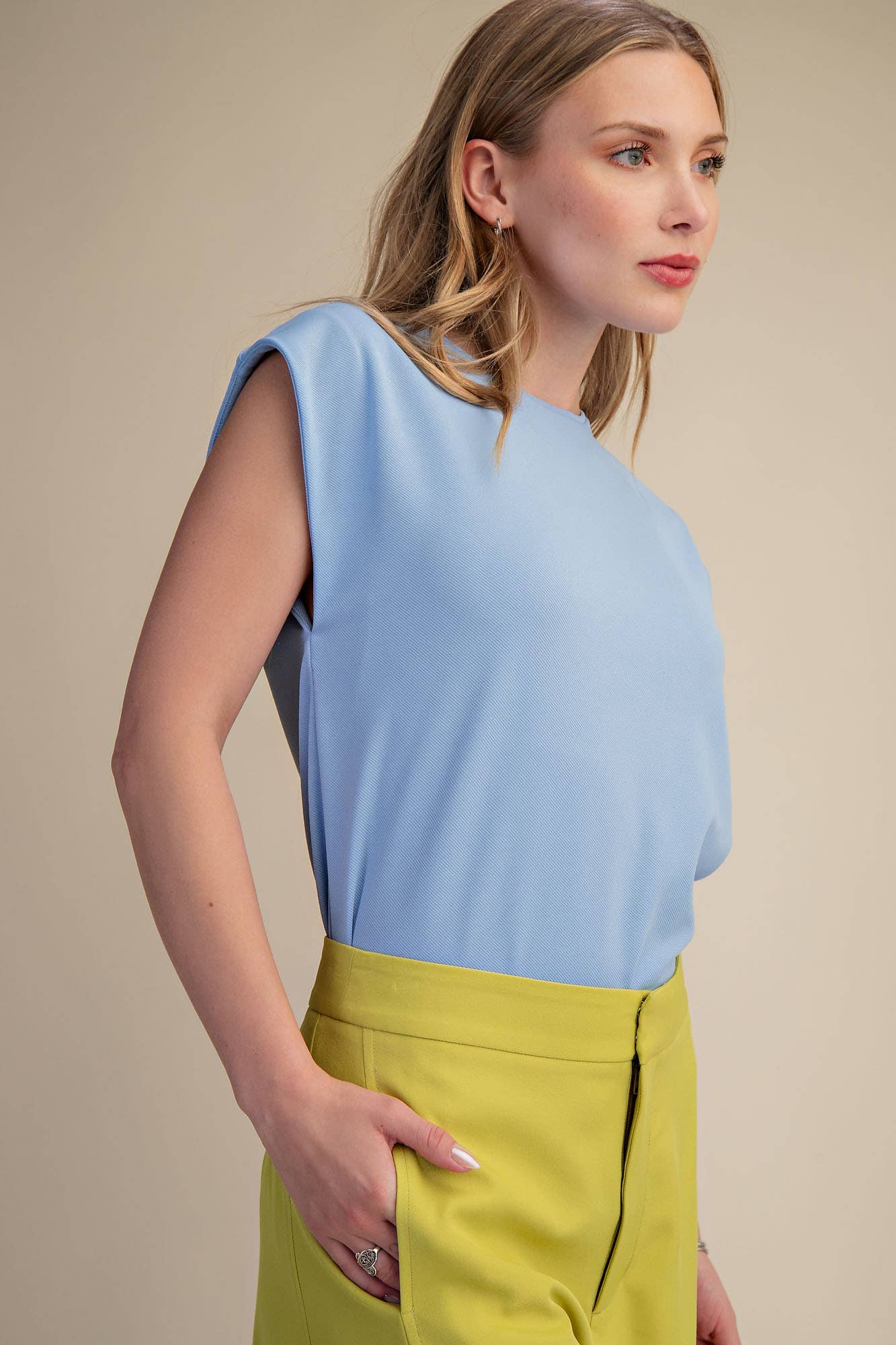 Round Neck Drop-Shoulder Top