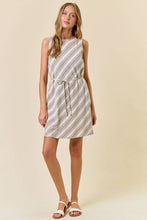 Load image into Gallery viewer, Striped Boat Neck Belted Mini Dress
