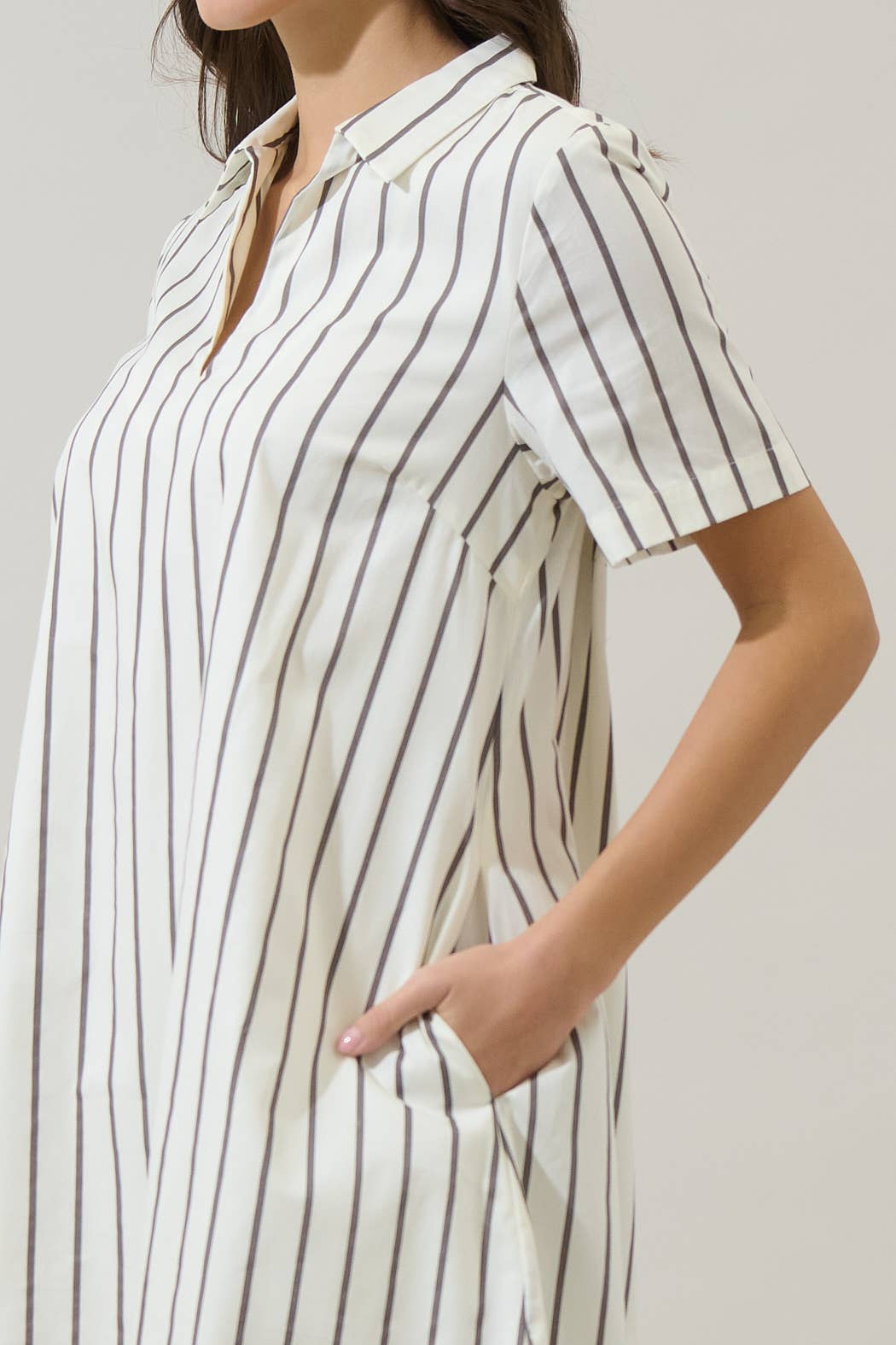 Striped Collared Mini Dress