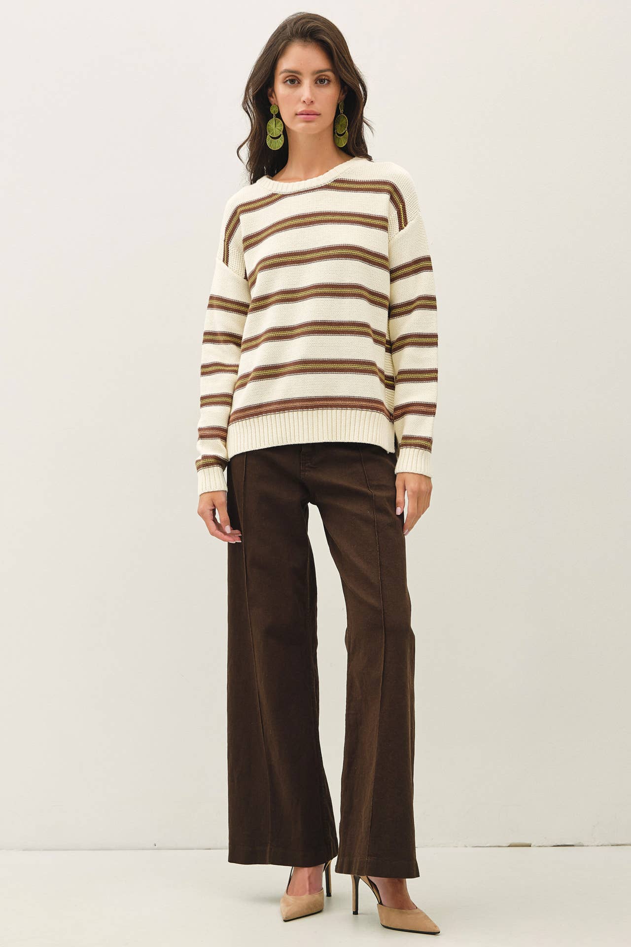 Textured Retro Stripe Sweater