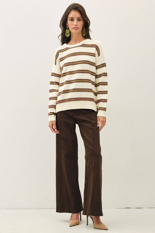 Textured Retro Stripe Sweater