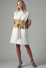Load image into Gallery viewer, Colorblock Drawstring Waist Mini Dress
