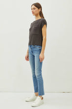 Load image into Gallery viewer, Ribbed Knit Pocket Short Sleeve Top
