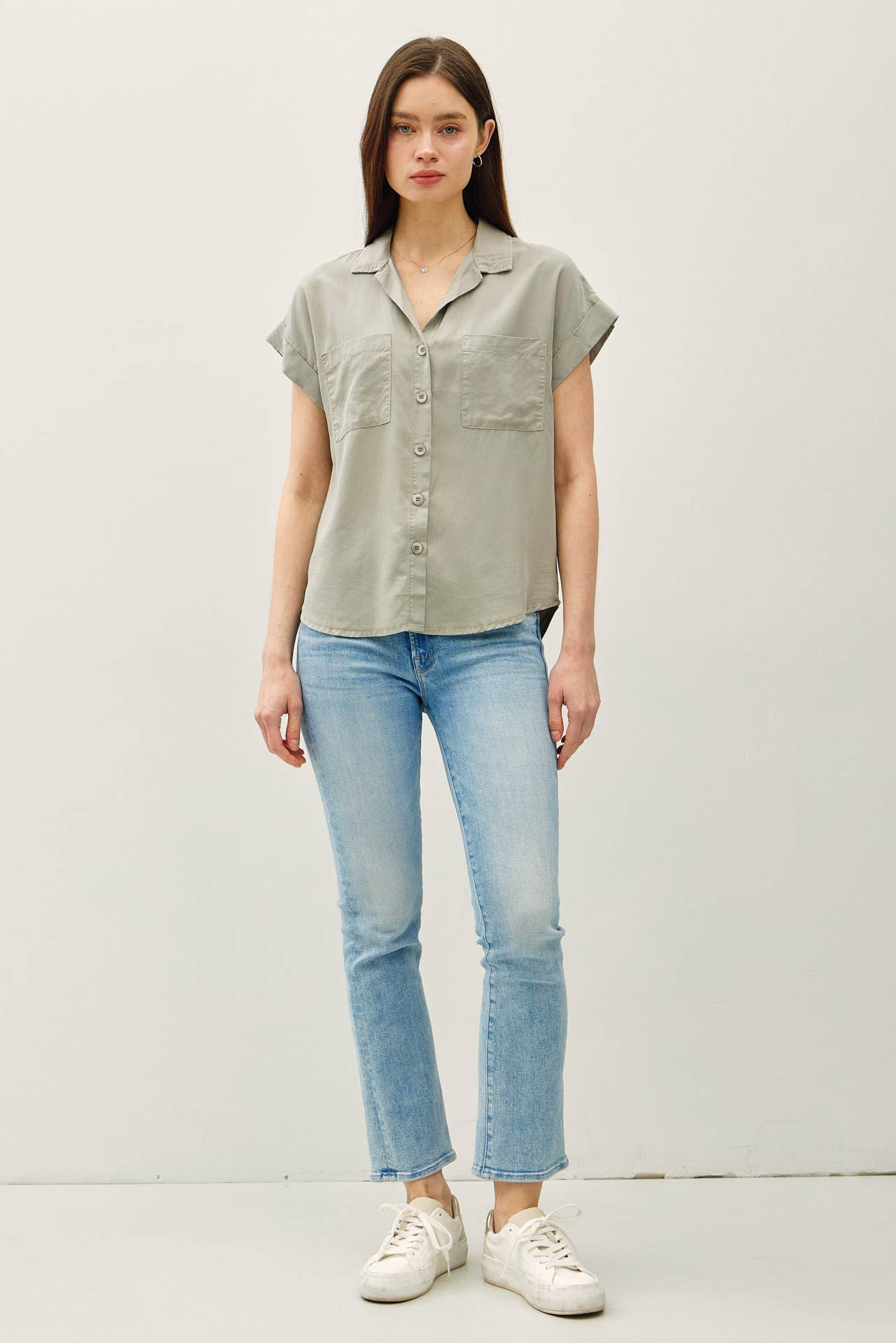 Dolman Short Sleeve Pocket Top